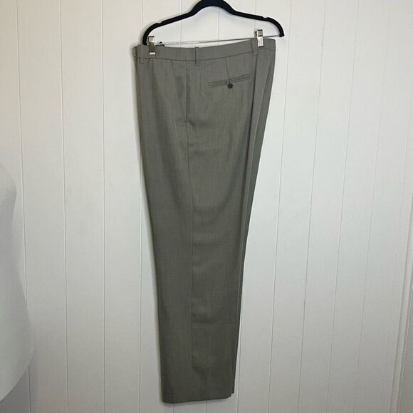 Perry Ellis Portfolio Men's 38x32 Grey Flat Front Dress Pants Trousers Slacks - Picture 1 of 15